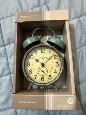FirsTime Manufactory Teal Double Bell Alarm Clock